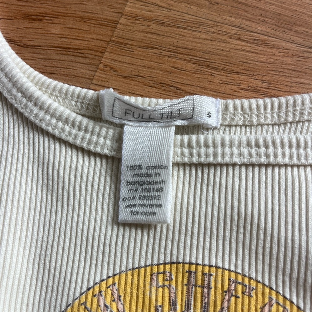 Tilly’s Full Tilt “New Sheriff In Town” Cowgirl Crop Tank Top Small Ivory Yellow - Picture 6 of 7